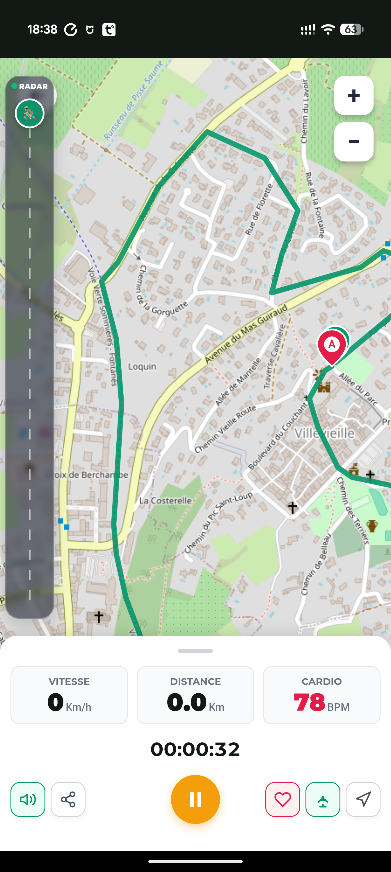 Interface BikeAsOne avec guidage vocal et partage de position