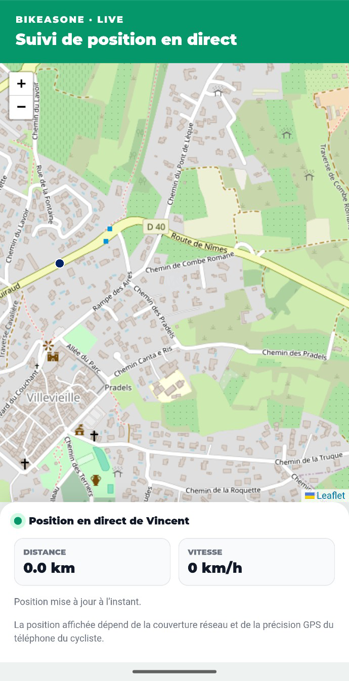 Page publique de suivi de position BikeAsOne